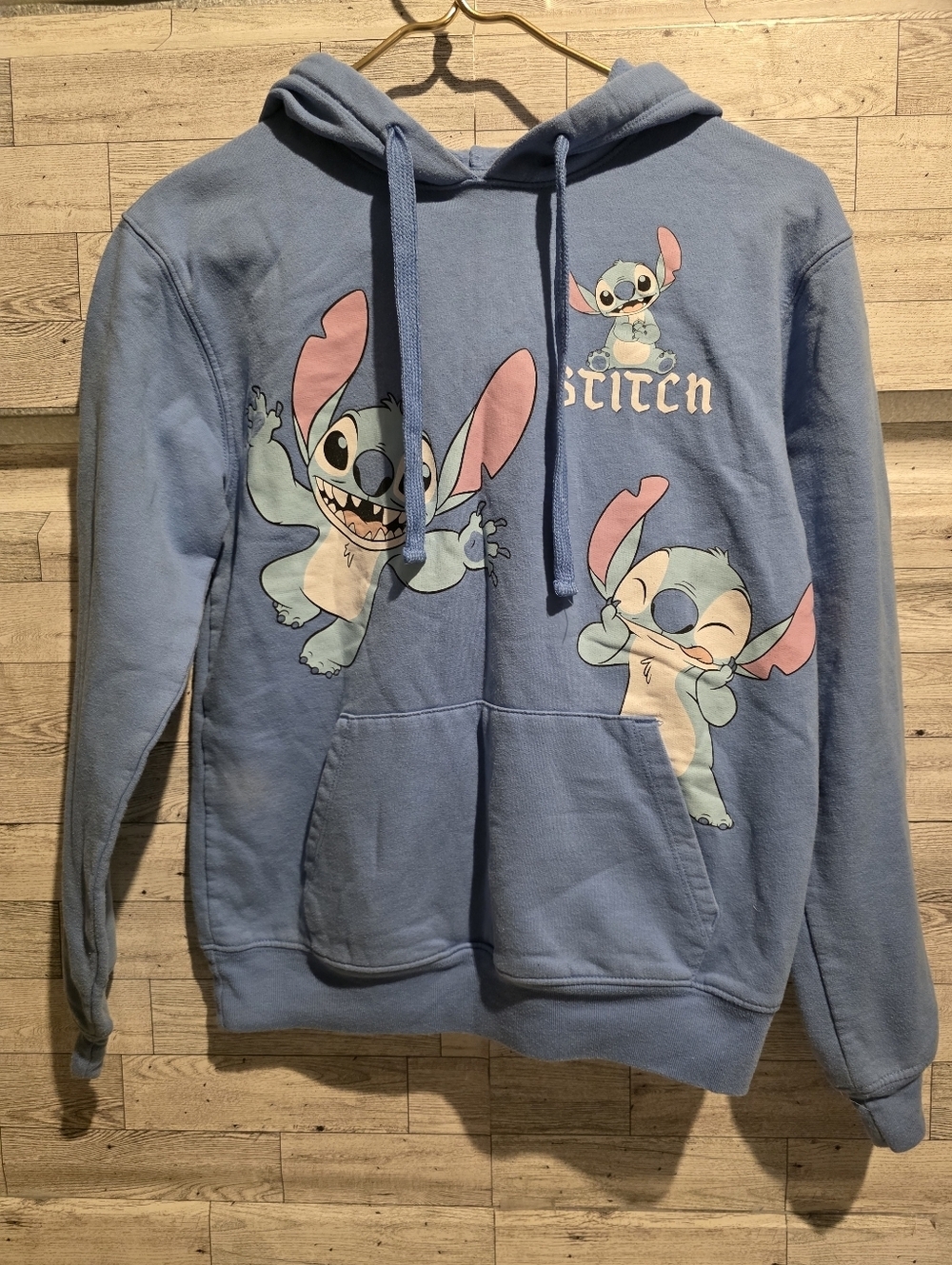 Disney Men's Light Blue Stitch Zip-Up Hoodie